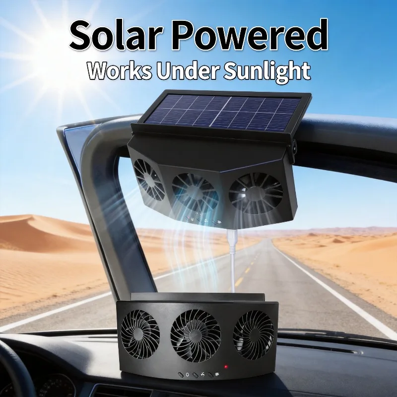 Renewable Energy Fan - USB 태양열 충전식 자동차 배기 팬